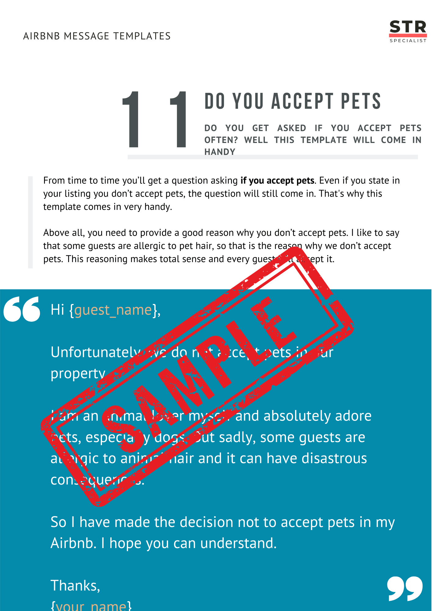 12 Airbnb Message Templates