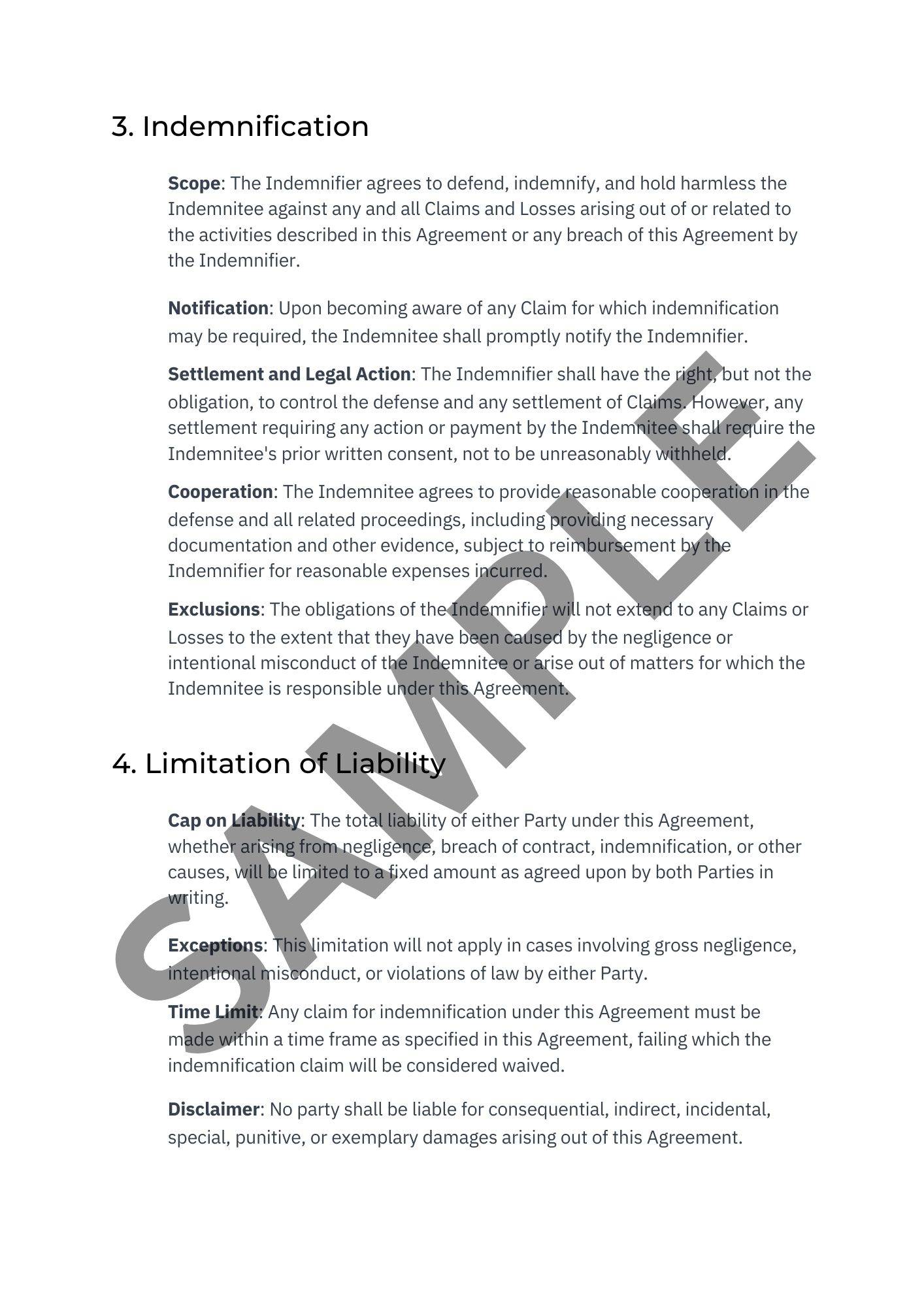 2 Indemnity Agreement For Residential Property Airbnb VRBO