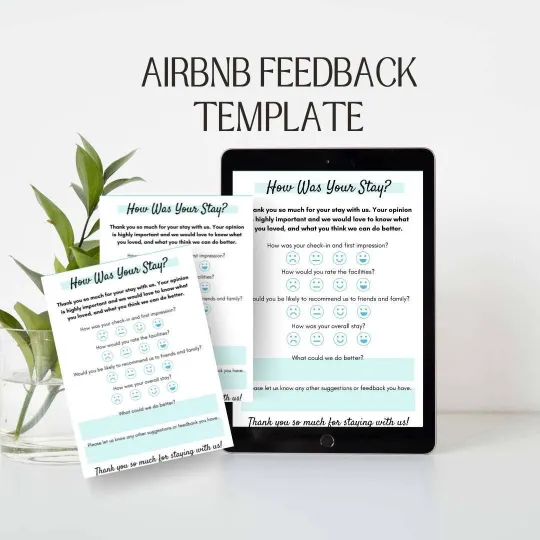Airbnb Hosting The Airbnb Feedback Form on an iPad.