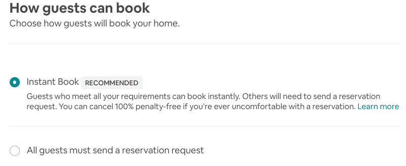 Switch on Airbnb Instant Booking for Optimization