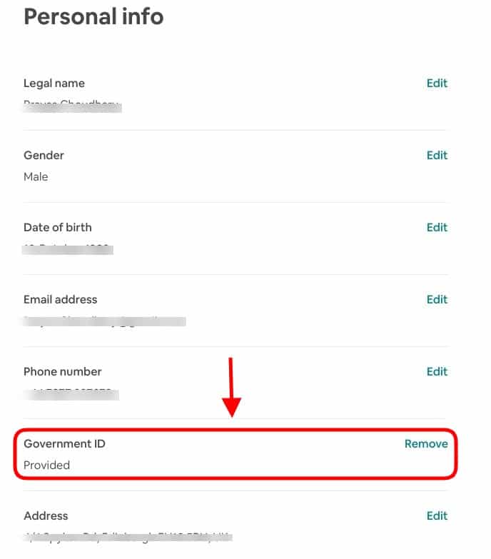 provide your Govt ID to Airbnb