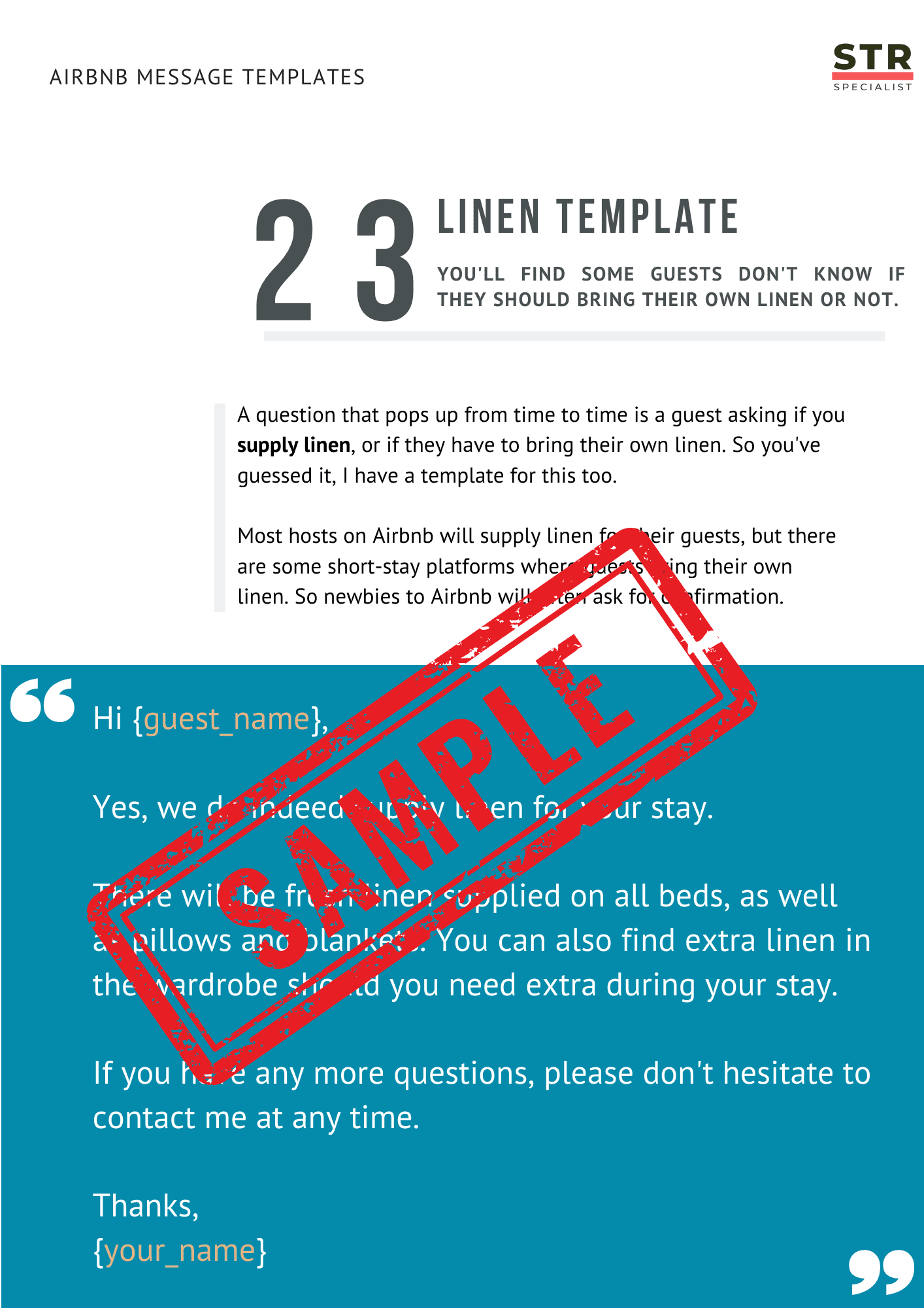 22 Airbnb Message Templates