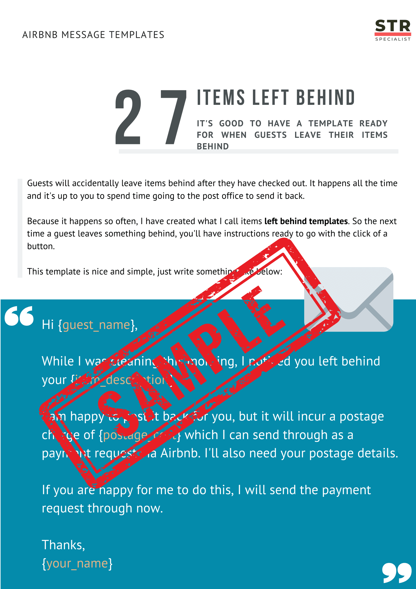 26 Airbnb Message Templates