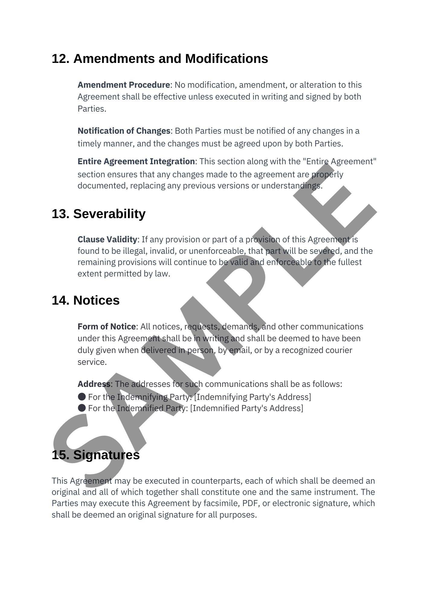 6 Indemnity Agreement For Residential Property Airbnb VRBO