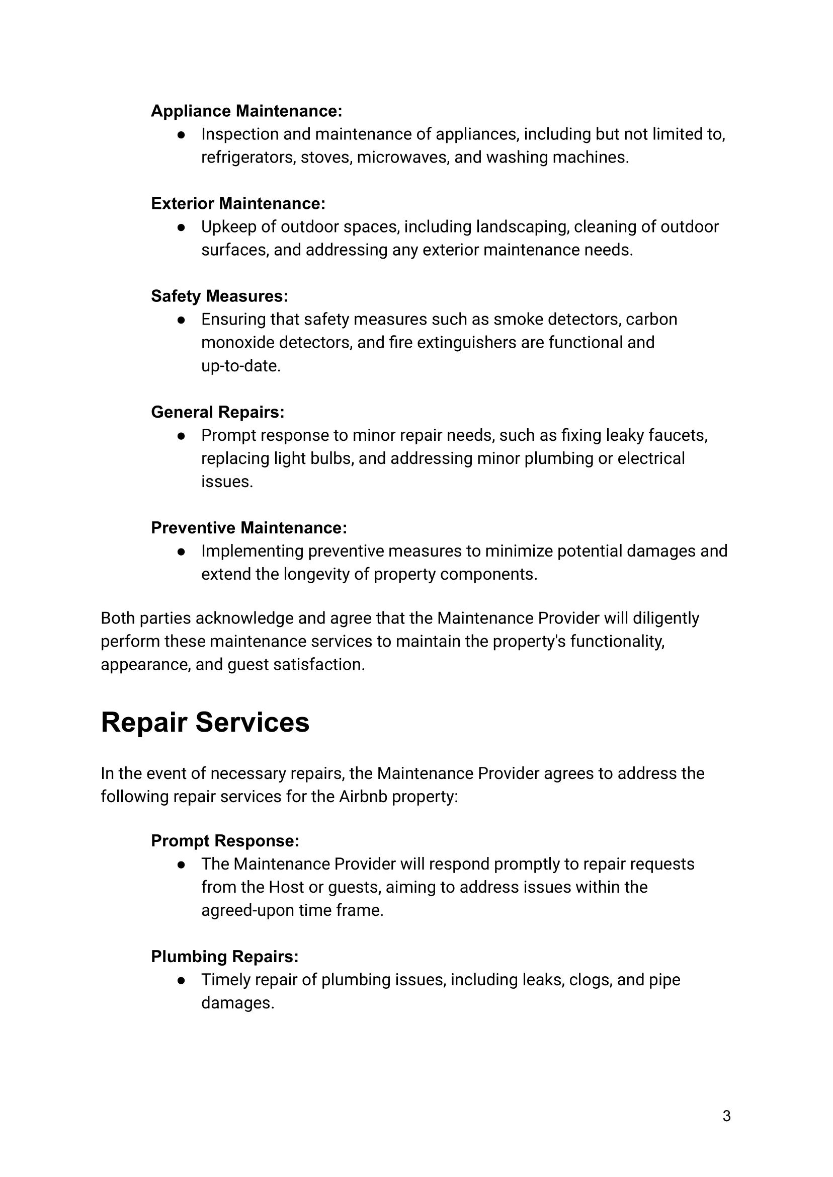 Airbnb Maintenance and Repair Contract Template-03 airbnb contract, maintenance agreement, repair services, property maintenance, host agreement, property management, rental property contract, maintenance provider, home repair, property protection, landlord agreement, rental property management, property maintenance template