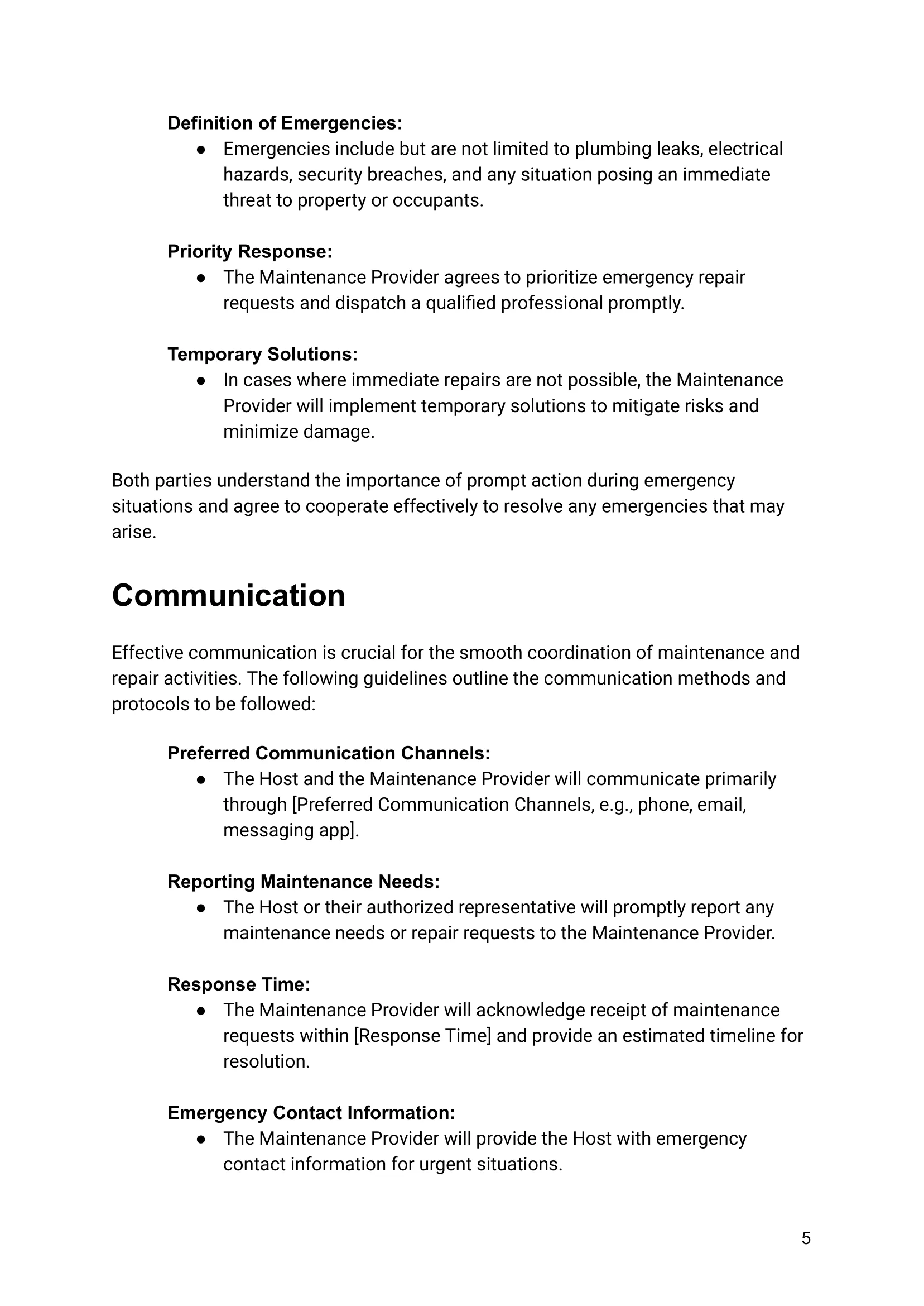 Airbnb Maintenance and Repair Contract Template-05 airbnb contract, maintenance agreement, repair services, property maintenance, host agreement, property management, rental property contract, maintenance provider, home repair, property protection, landlord agreement, rental property management, property maintenance template