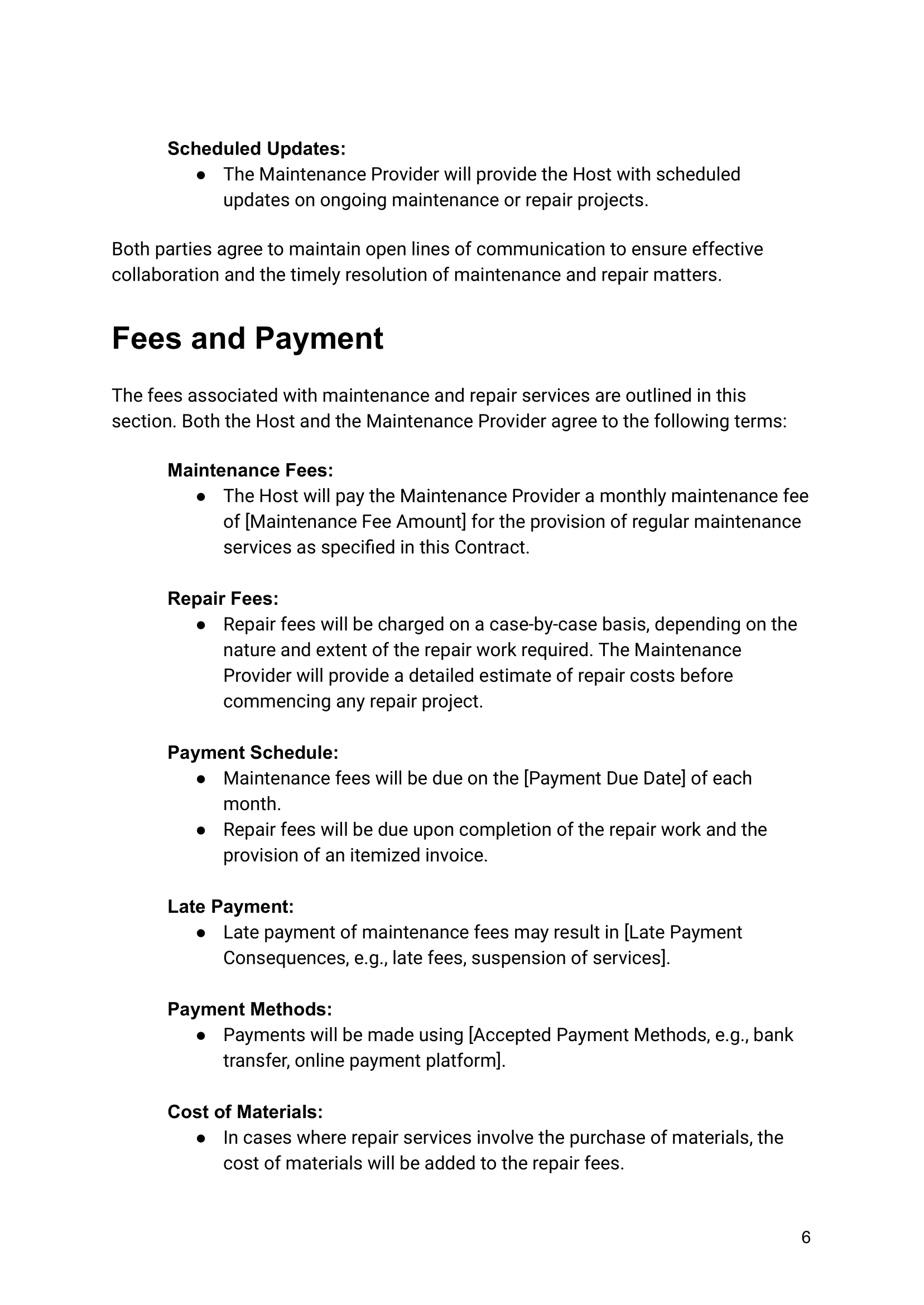Airbnb Maintenance and Repair Contract Template-06 airbnb contract, maintenance agreement, repair services, property maintenance, host agreement, property management, rental property contract, maintenance provider, home repair, property protection, landlord agreement, rental property management, property maintenance template