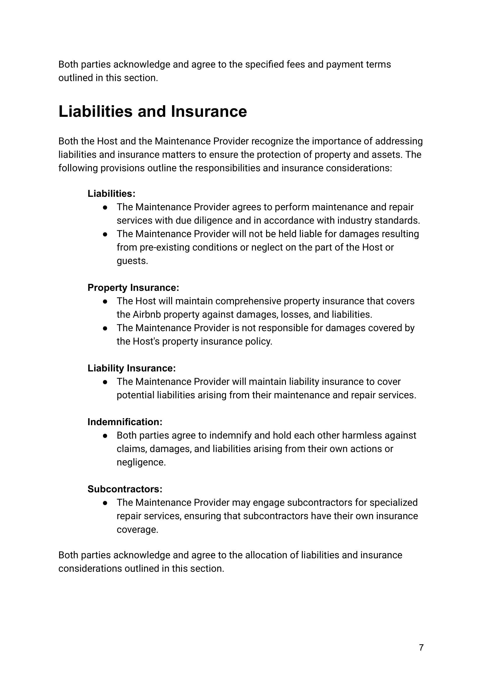 Airbnb Maintenance and Repair Contract Template-07 airbnb contract, maintenance agreement, repair services, property maintenance, host agreement, property management, rental property contract, maintenance provider, home repair, property protection, landlord agreement, rental property management, property maintenance template