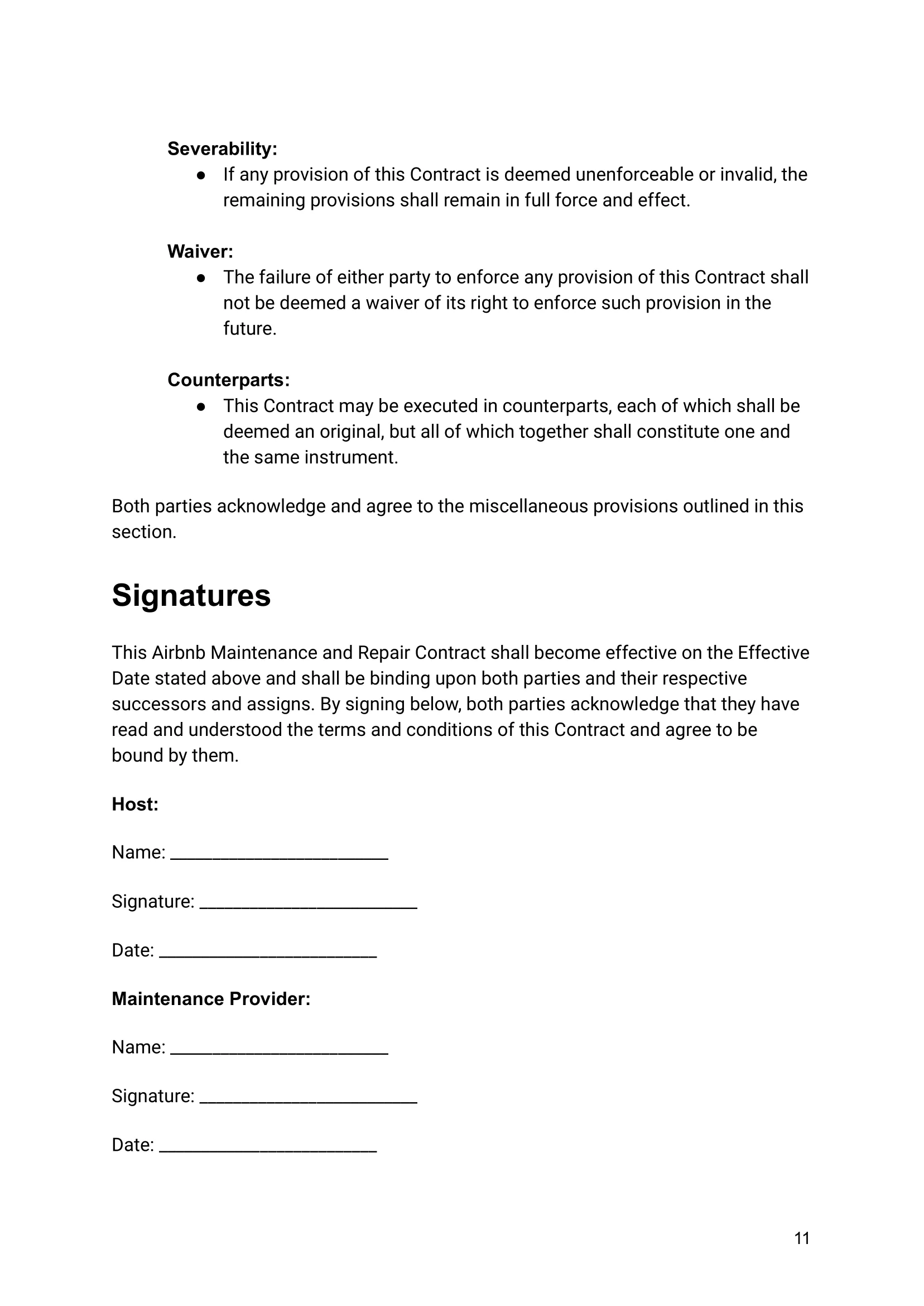 Airbnb Maintenance and Repair Contract Template-11 airbnb contract, maintenance agreement, repair services, property maintenance, host agreement, property management, rental property contract, maintenance provider, home repair, property protection, landlord agreement, rental property management, property maintenance template