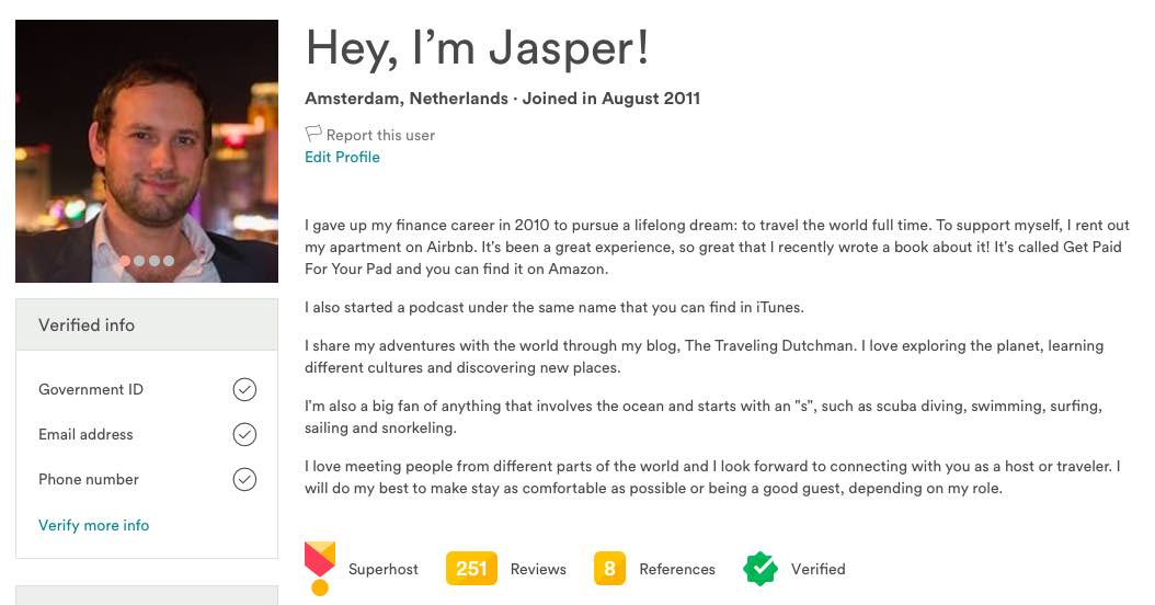 Airbnb Describe Yourself Example -6