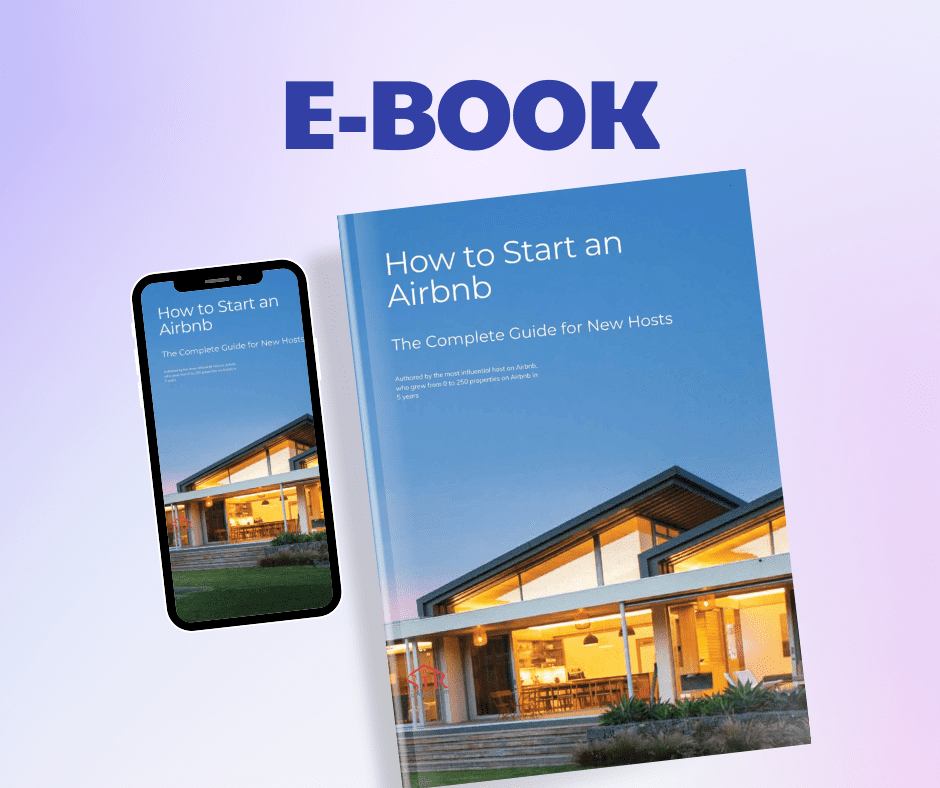 Blue and Pink Soft Magazine Cover Mockup Instagram Post ebook on how to start airbnb