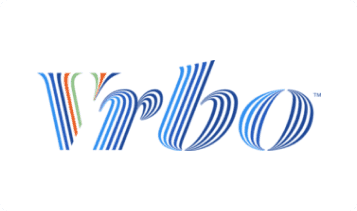Airbnb Hosting A blue and white logo with the word virbo inspired by Airbnb hosting.