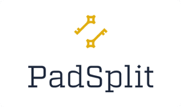 Airbnb Hosting Padsplit logo on a white Airbnb background.