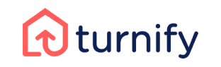 Airbnb Hosting A stylish logo featuring the word Turnfy, perfect for those interested in starting their Airbnb hosting journey or learning how to Airbnb.