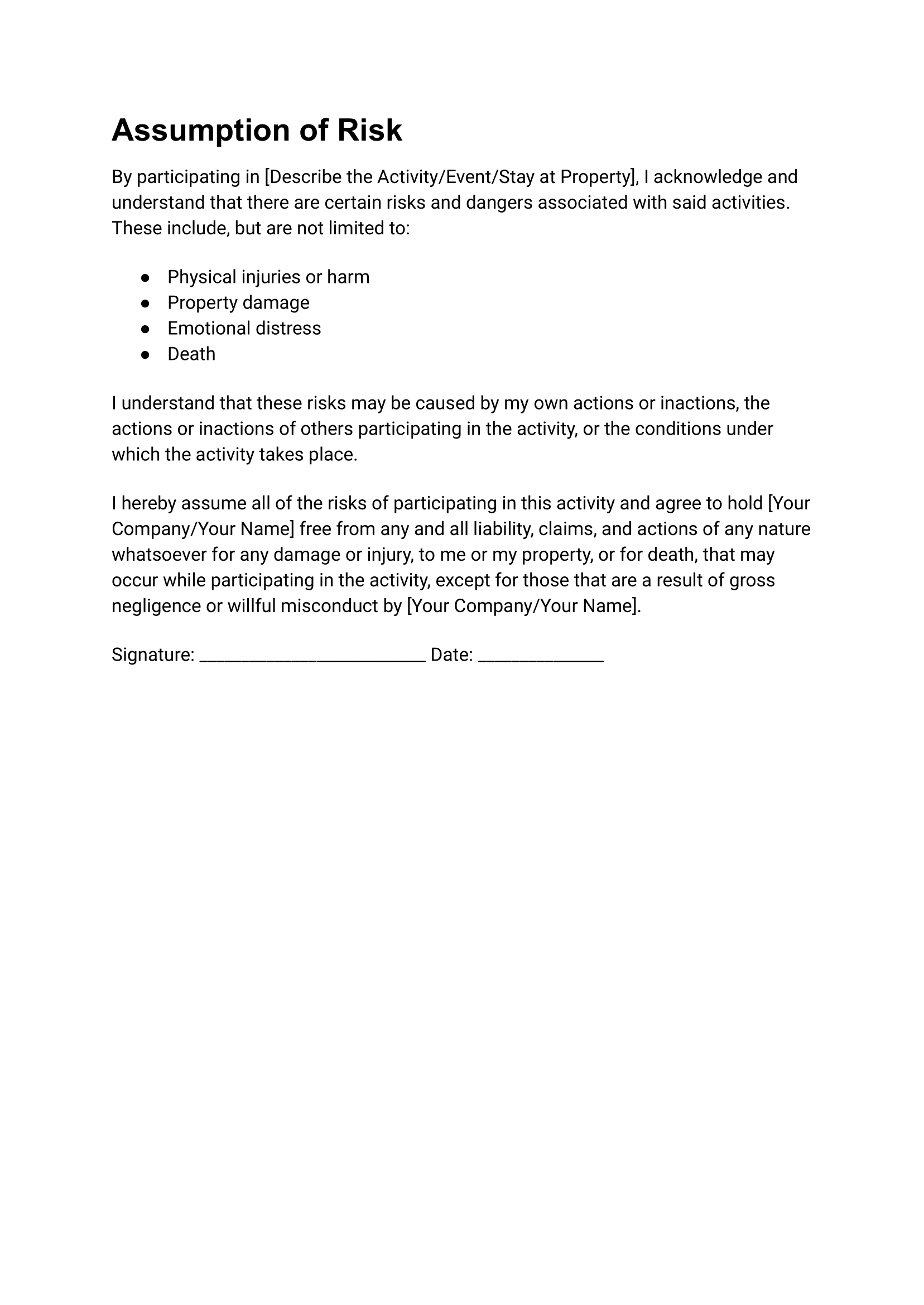 Liability Waiver for Short Term Rental Airbnb-3 Airbnb Liability Waiver Template Downloadable