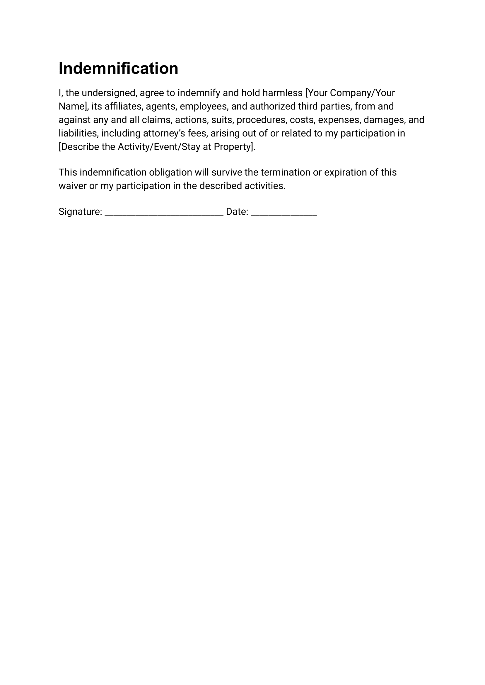 Liability Waiver for Short Term Rental Airbnb-7 Airbnb Liability Waiver Template Downloadable