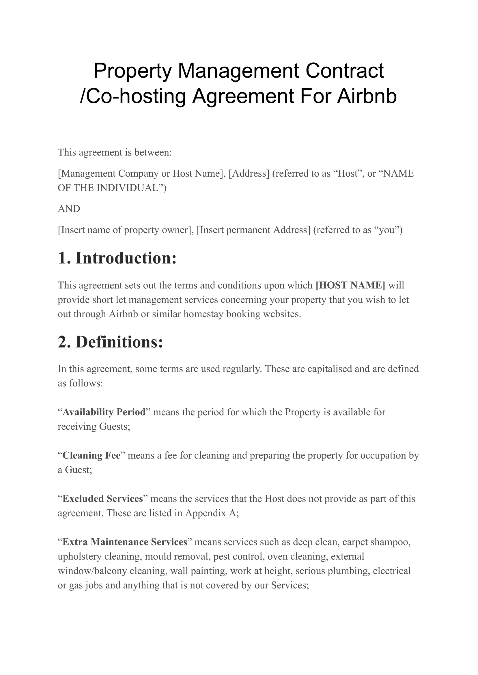 Property Management Contract-01 Airbnb Property Management Contract