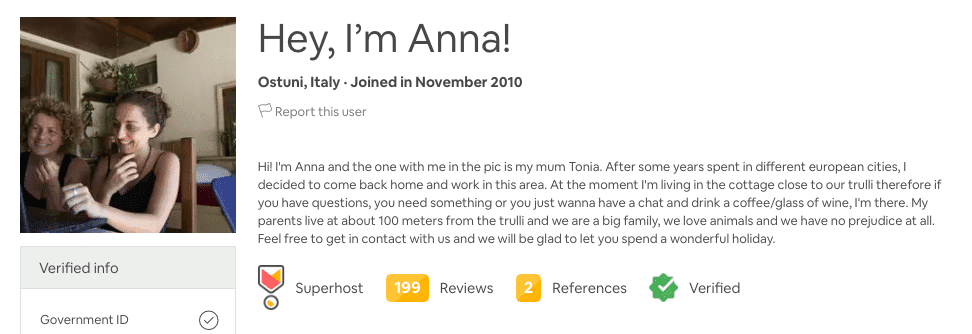Airbnb Profile Example 6