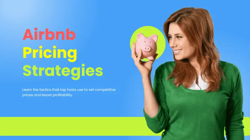 Airbnb Hosting A woman holding a piggy bank and discussing Airbnb pricing strategies.