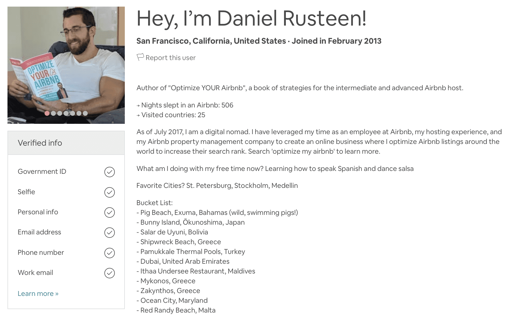 Airbnb Describe Yourself Example -3
