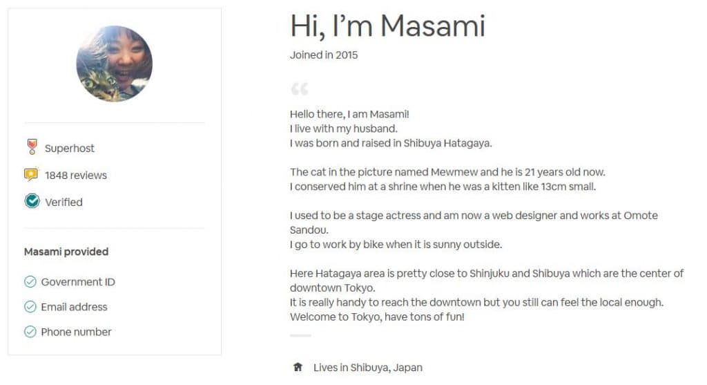 Airbnb Describe Yourself Example -5